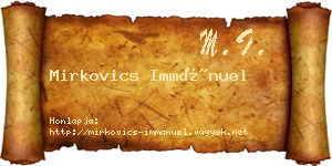 Mirkovics Immánuel névjegykártya